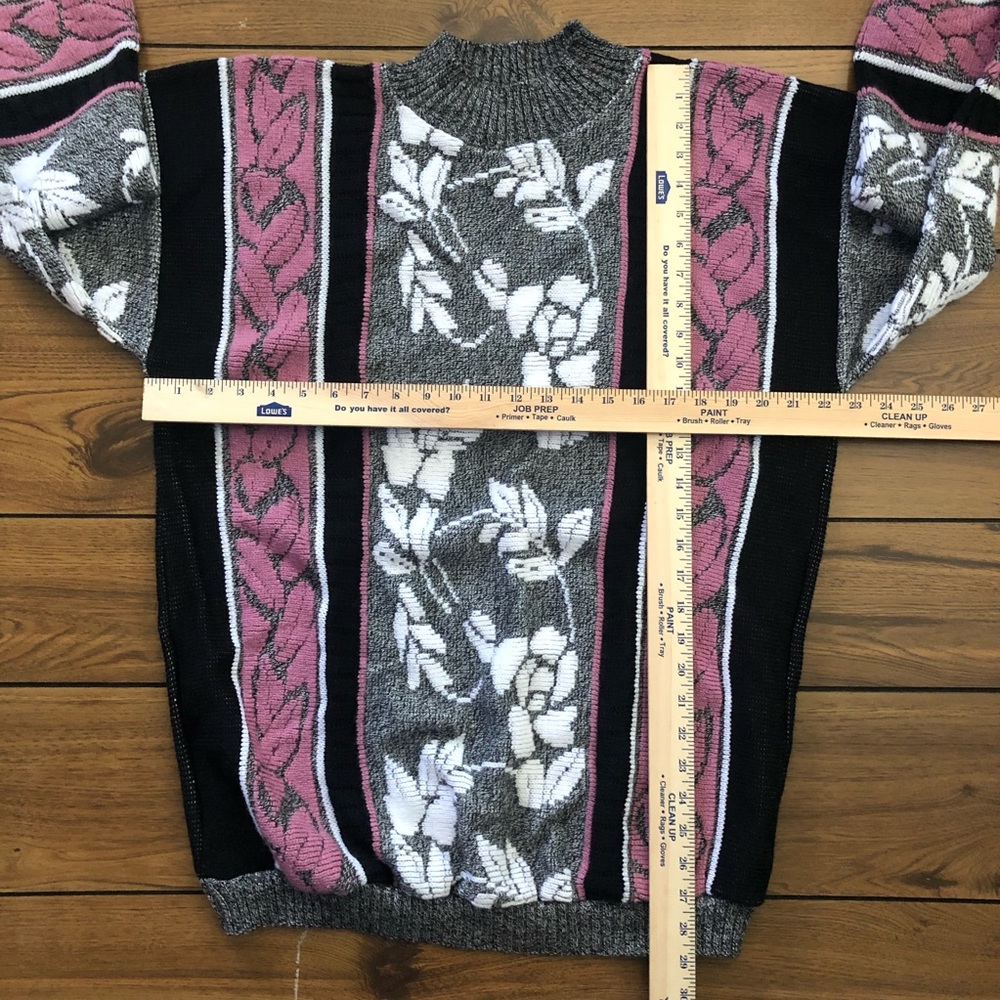 Vintage Floral Knit Sweater Flower - Picture 4 of 4